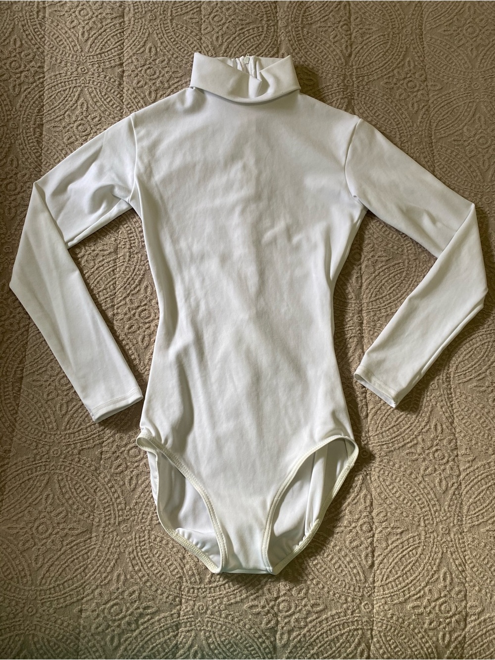 Capezio White Long Sleeve Turtleneck Dance Leotard